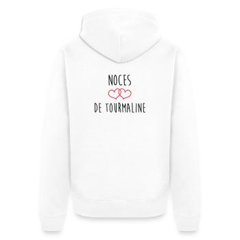 Noces de Tourmaline 52 ans de mariage - Veste à capuche bio Premium Unisexe - blanc - Dos - Thijin (182cm)