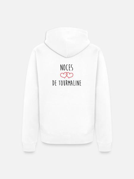 Turmalin-Hochzeit 52 Jahre Ehe - Unisex Premium Bio Zip Hoodie - Weiß
