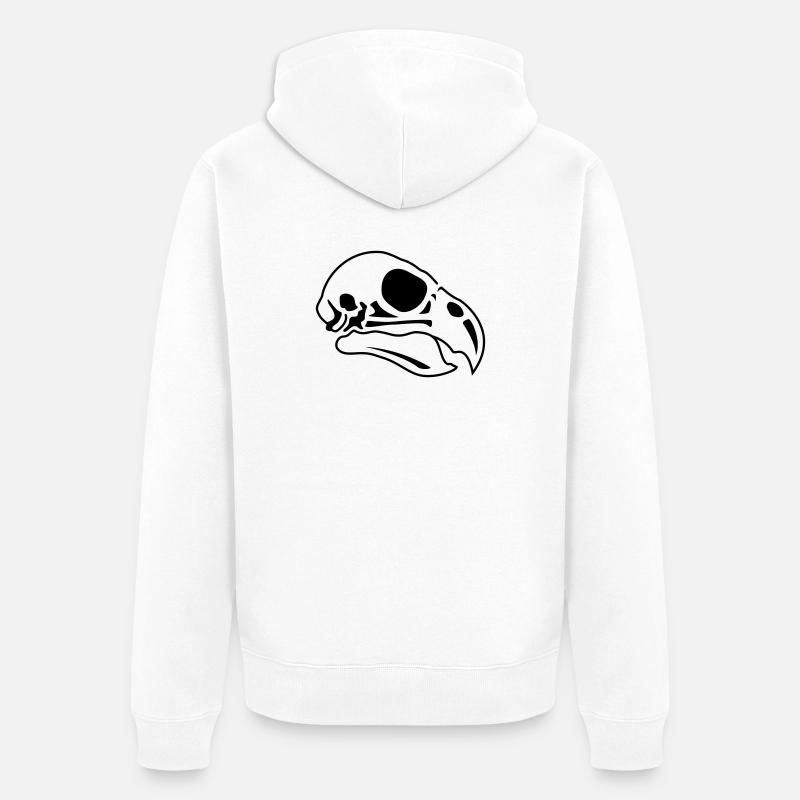 Crâne d’oiseau - Veste à capuche bio Premium Unisexe - blanc