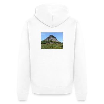 Ardèche Mountain Landscape – France - Veste à capuche bio Premium Unisexe - blanc - Dos - Thijin (182cm)
