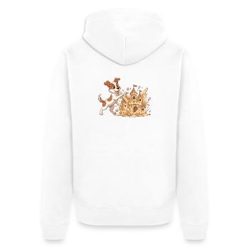 Dog and Sandcastle Beach Magic - Unisex Premium Organic Zip Hoodie - white - Back - Thijin (182cm)