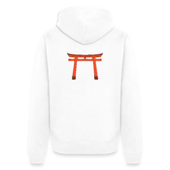 Vivid Torii Gate - Unisex Premium Organic Zip Hoodie - white - Back - Thijin (182cm)