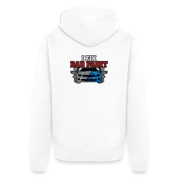 Autokarosserie Werkstatt Autokarosserietechniker - Unisex Premium Bio Zip Hoodie - Weiß - Hinten - Thijin (182cm)
