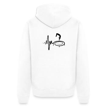 Trampolinspringen Kind - Unisex Premium Bio Zip Hoodie - Weiß - Hinten - Thijin (182cm)