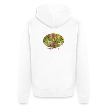 Joies simples - Ellipse de la prairie fleurie sauvage - Veste à capuche bio Premium Unisexe - blanc - Dos - Thijin (182cm)