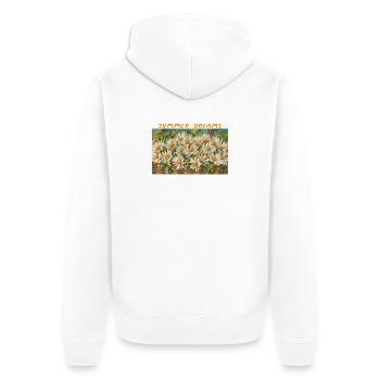 Rêves d’été - Composition florale de panier de marguerites - Veste à capuche bio Premium Unisexe - blanc - Dos - Thijin (182cm)