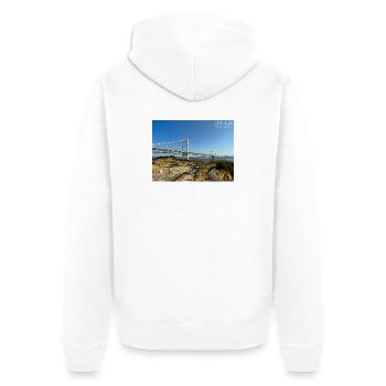 Große Seto-Brücke - Unisex Premium Bio Zip Hoodie - Weiß - Hinten - Thijin (182cm)