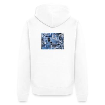 Urban Notation 2 - Unisex Premium Organic Zip Hoodie - white - Back - Thijin (182cm)