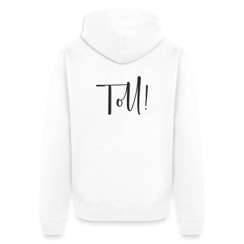 Great – Calligraphy Text Design - Unisex Premium Organic Zip Hoodie - white - Back - Thijin (182cm)