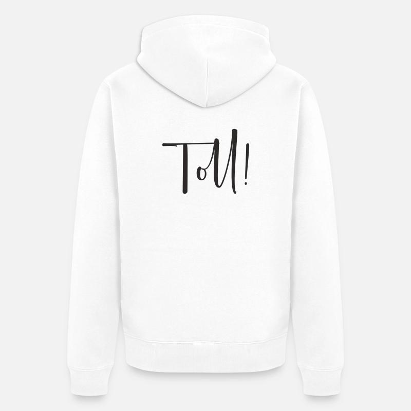 Great – Conception de texte calligraphique - Veste à capuche bio Premium Unisexe - blanc