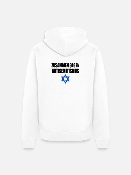 zusammen gegen antisemitism - Unisex Premium Bio Zip Hoodie - Weiß