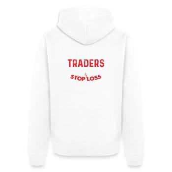 5 Traders sur 4 Move Stop Loss Humour - Veste à capuche bio Premium Unisexe - blanc - Dos - Thijin (182cm)