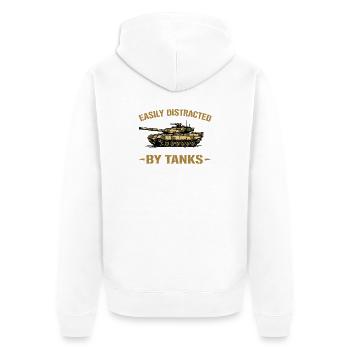 Facilement distrait par les chars Tanker militaire drôle H - Veste à capuche bio Premium Unisexe - blanc - Dos - Thijin (182cm)