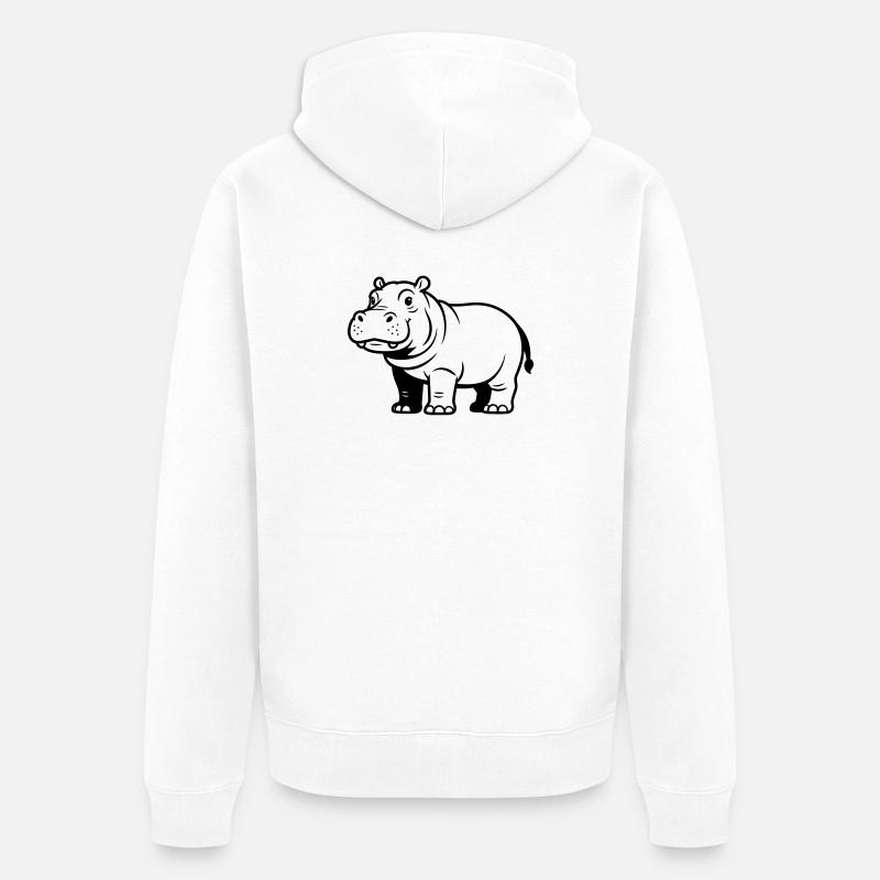 hippopotame - Veste à capuche bio Premium Unisexe - blanc