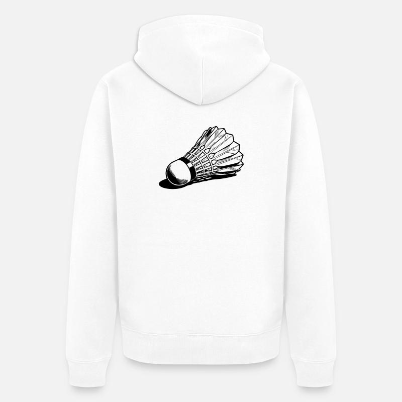 Badminton-Shuttle - Unisex Premium Bio Zip Hoodie - Weiß