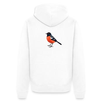 Bullfinch Bird - Unisex Premium Organic Zip Hoodie - white - Back - Thijin (182cm)