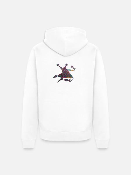 Geometric Colour Spirals - Martina Eßer - Unisex Premium Organic Zip Hoodie - white