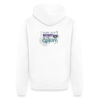 Komm mir nicht in die Quere Tech - Unisex Premium Bio Zip Hoodie - Weiß - Hinten - Thijin (182cm)