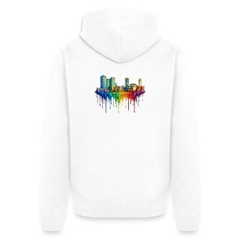 Fort Worth Texas Dripping Paint - Unisex Premium Organic Zip Hoodie - white - Back - Thijin (182cm)