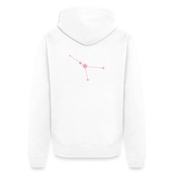 Krebsstern Sternbild Sternzeichen Pastellrosa - Unisex Premium Bio Zip Hoodie - Weiß - Hinten - Thijin (182cm)