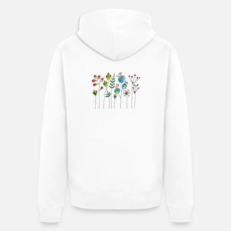 Fleur - Veste à capuche bio Premium Unisexe - blanc
