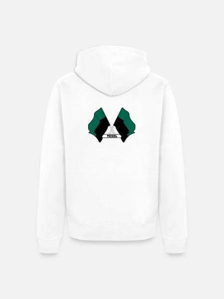 Texel Crossed Flags – Island Pride - Unisex Premium Organic Zip Hoodie - white