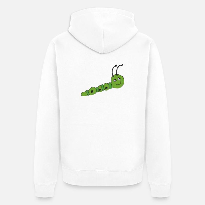 Raupe impressionismus - Unisex Premium Bio Zip Hoodie - Weiß