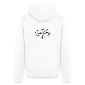 Sailing Love - Unisex Premium Organic Zip Hoodie - white - Back - Thijin (182cm)