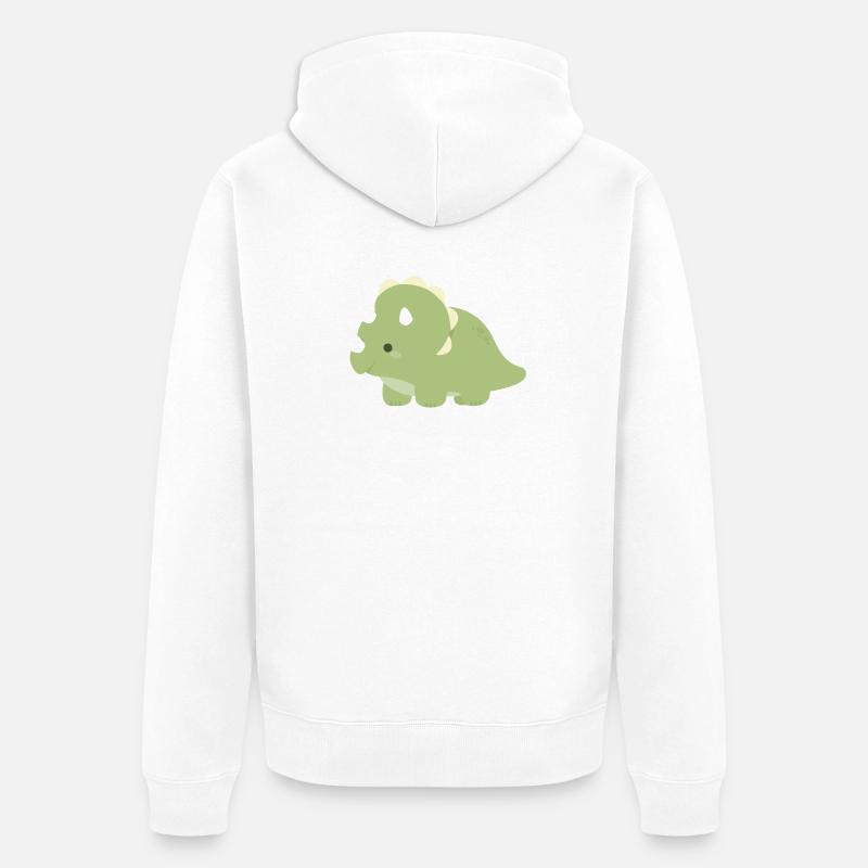 Charme Tricératops d’Émeraude - Veste à capuche bio Premium Unisexe - blanc