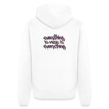 everything is music is everything tricolor - Unisex Premium Organic Zip Hoodie - white - Back - Thijin (182cm)