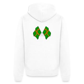 Nijmegen Wanderfahnen - Unisex Premium Bio Zip Hoodie - Weiß - Hinten - Thijin (182cm)