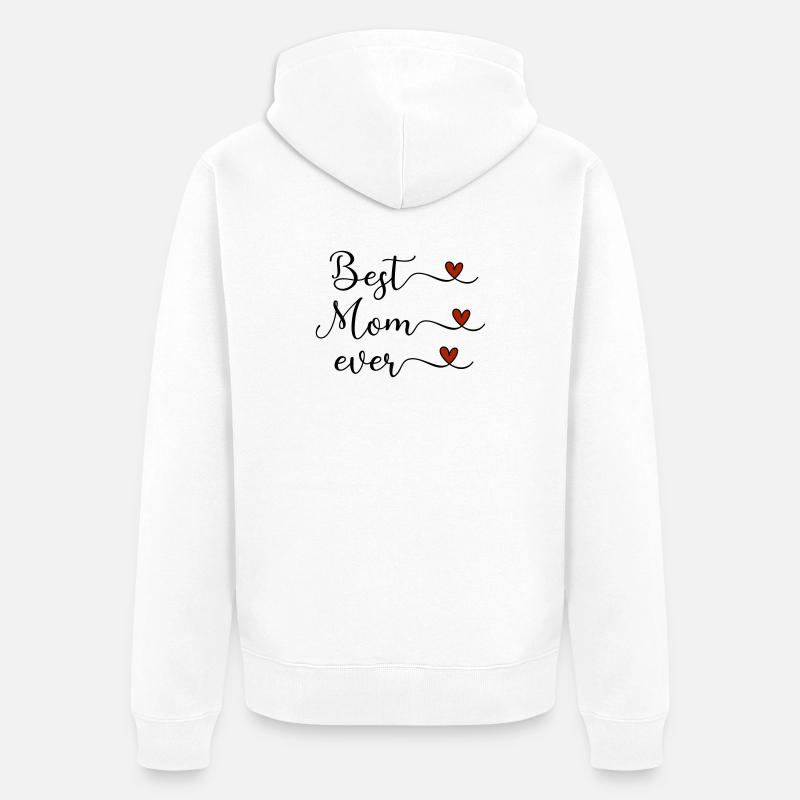 Beste Mama - Unisex Premium Bio Zip Hoodie - Weiß
