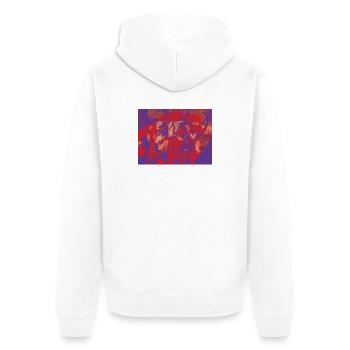 Farbwirbel Feuerfluss - Unisex Premium Bio Zip Hoodie - Weiß - Hinten - Thijin (182cm)