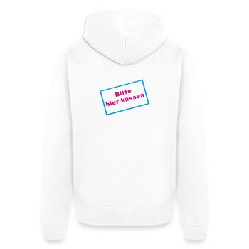 Küssen Neon Rahmen - Unisex Premium Bio Zip Hoodie - Weiß - Hinten - Thijin (182cm)