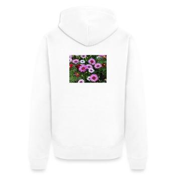 Pink Blossom Magic Mosaic - Unisex Premium Organic Zip Hoodie - white - Back - Thijin (182cm)