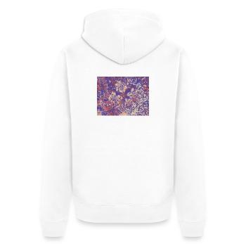 Fleurs psychédéliques imprimées néon - Veste à capuche bio Premium Unisexe - blanc - Dos - Thijin (182cm)