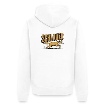  Schlauer Fuchs Für Clevere Köpfe In Schule - Unisex Premium Bio Zip Hoodie - Weiß - Hinten - Thijin (182cm)