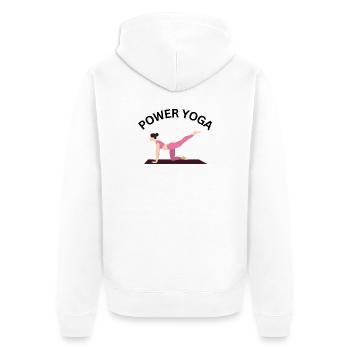 Équilibre du yoga de puissance - Veste à capuche bio Premium Unisexe - blanc - Dos - Thijin (182cm)