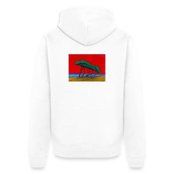 Solitary pines - Unisex Premium Organic Zip Hoodie - white - Back - Thijin (182cm)