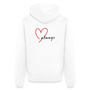 Red Sketch Heart Hand Drawing - Unisex Premium Organic Zip Hoodie - white - Back - Thijin (182cm)
