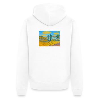 Tuscan Landscape - Unisex Premium Organic Zip Hoodie - white - Back - Thijin (182cm)