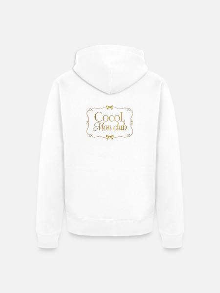 Cocol Mon Club Élégance Or - Veste à capuche bio Premium Unisexe - blanc