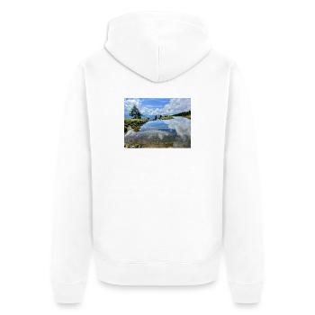 Panorama miroir du lac alpin - Veste à capuche bio Premium Unisexe - blanc - Dos - Thijin (182cm)