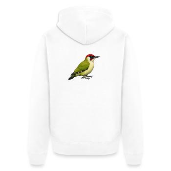Green Woodpecker - Unisex Premium Organic Zip Hoodie - white - Back - Thijin (182cm)