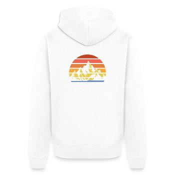 Hiking Mountain Trail Backpacking Outdoors Poaching - Unisex Premium Organic Zip Hoodie - white - Back - Thijin (182cm)