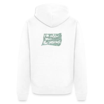 Older than the Internet - Unisex Premium Organic Zip Hoodie - white - Back - Thijin (182cm)