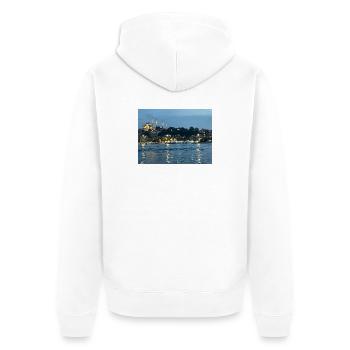 Nuit Bosphore Istanbul - Veste à capuche bio Premium Unisexe - blanc - Dos - Thijin (182cm)