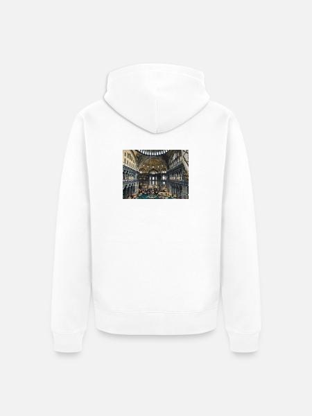 Byzantine Mosaic of the Hagia - Unisex Premium Organic Zip Hoodie - white