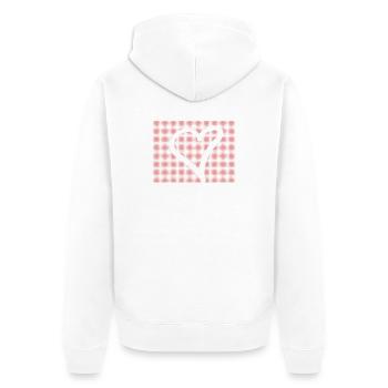 Red Dot Heart Contour - Unisex Premium Organic Zip Hoodie - white - Back - Thijin (182cm)