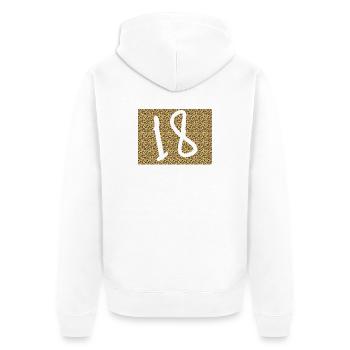 Motif léopard avec grande amperand - Veste à capuche bio Premium Unisexe - blanc - Dos - Thijin (182cm)